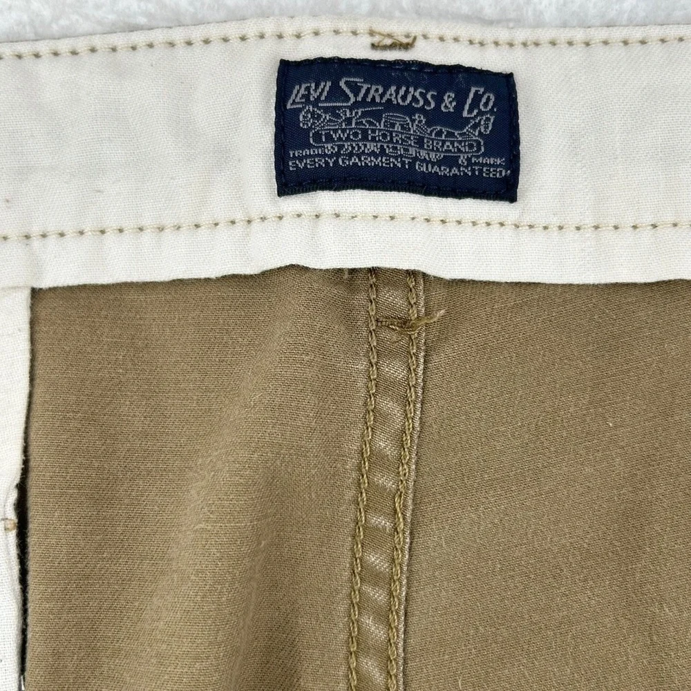 Levi Strauss Chino Pants Mens 42x32 Olive Green Cotton Twill‎ Straight Workwear